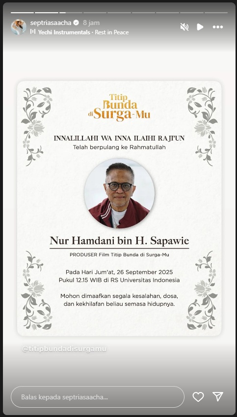 Acha Septriasa berduka